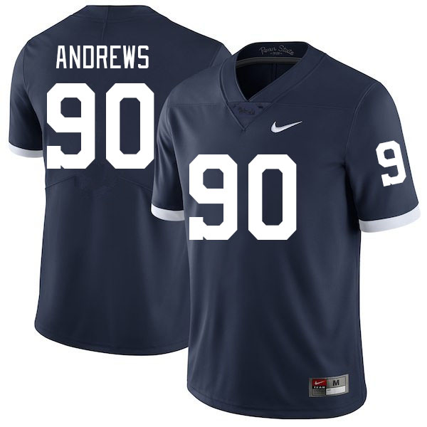 Men #90 Liam Andrews Penn State Nittany Lions College Football Jerseys Stitched-Retro